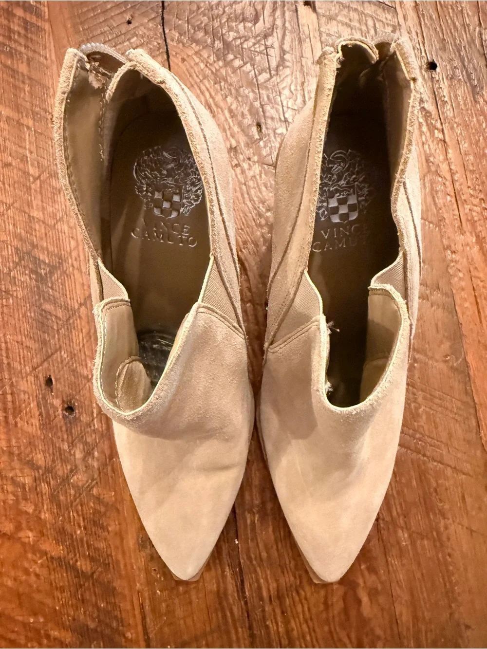 Vince Camuto Women’s Suede Ankle Boots in Beige